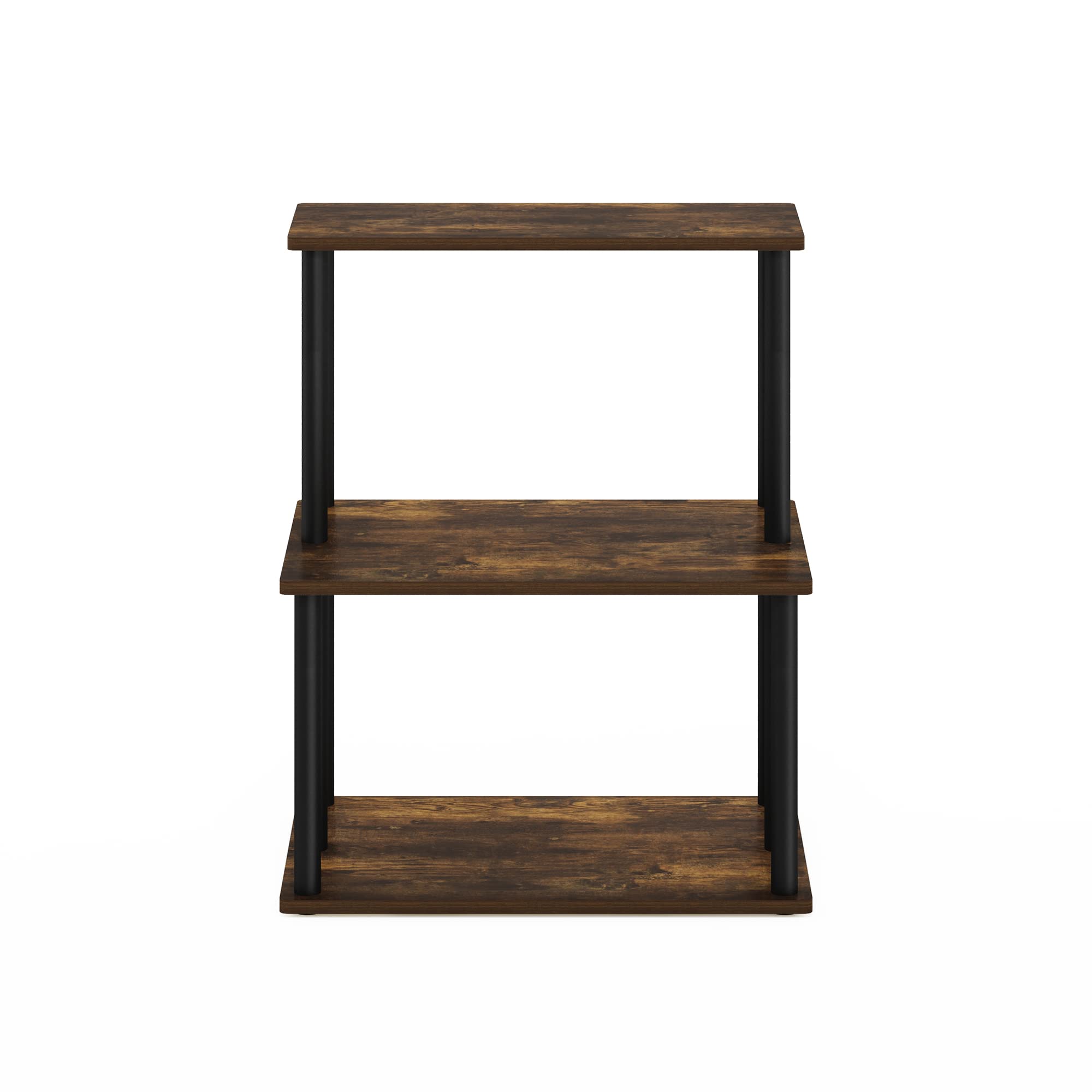Furinno Turn-N-Tube 3-Tier Toolless Kitchen Storage Shelf, Amber Pine/Black