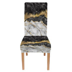 Capsceoll Black Gold Grey Chair Covers Dining Chair Slipcovers Set Of 4 Stretch Parsons Chair Slipcovers Universal Removable Washable Parson Chair Covers For Dining Room Living Room Kitchen