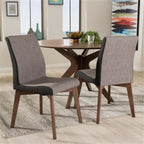 Baxton Studio Kimberly Mid-Century Modern Beige and Brown Fabric Dining Chair