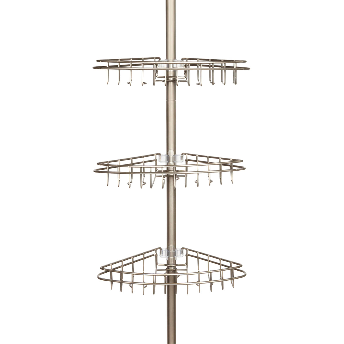 Kenney 3Tier Tension Pole Shower Caddy with Stainless Steel Baskets