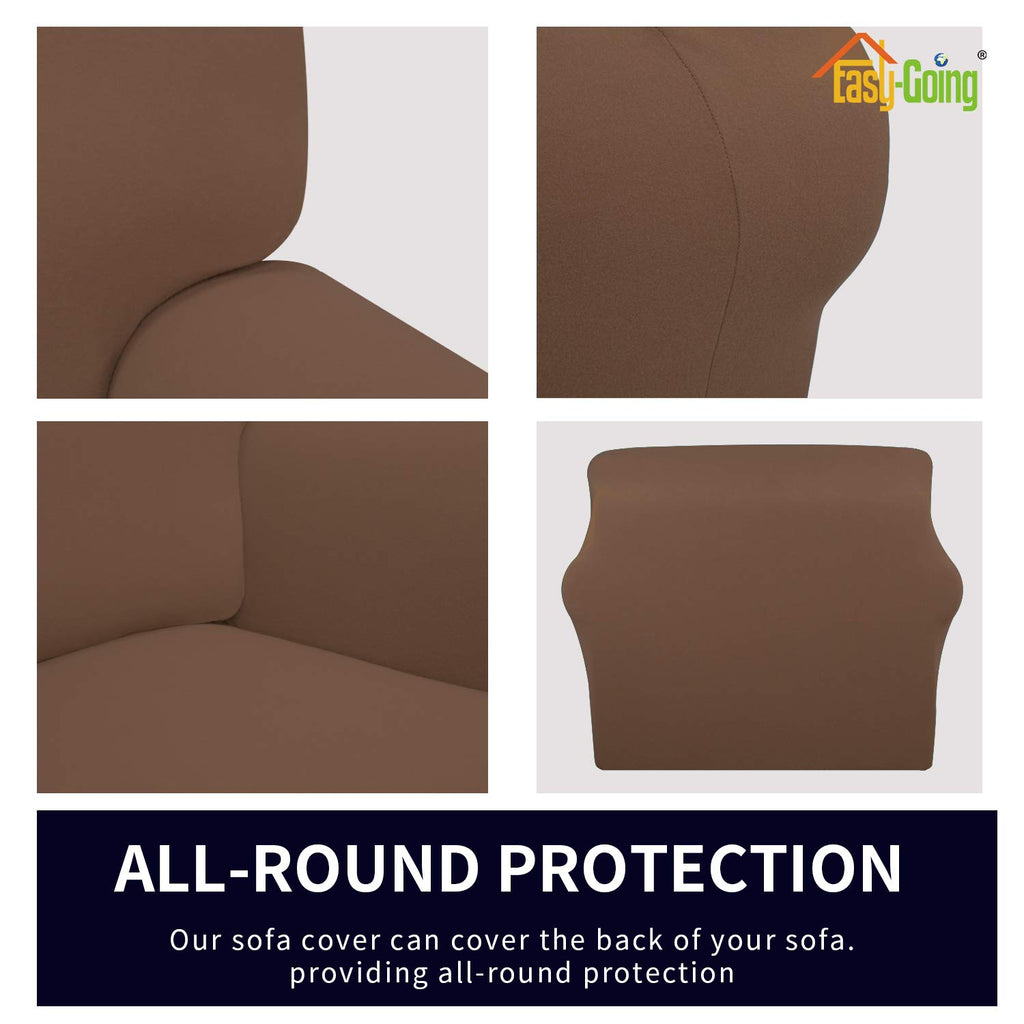 Easy-Going Fleece Stretch Sofa Slipcover Spandex Non-Slip Soft Couch Sofa Cover, Washable Furniture Protector With Anti-Skid Foam And Elastic Bottom For Kids, Pets(Chair, Black)