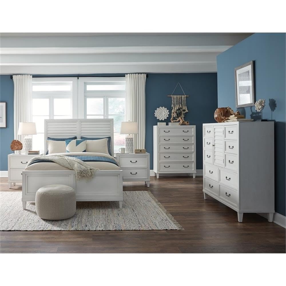 American Woodcrafters Dunescape White Finished Wood 2-Drawer Coastal Style Nightstand