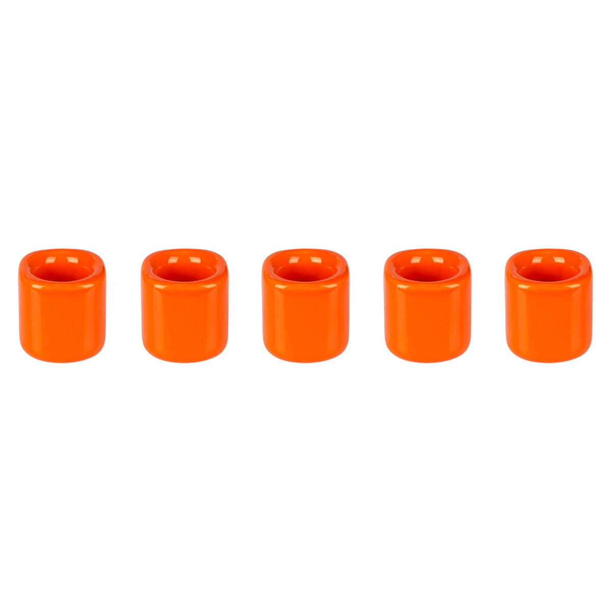 Mega Candles 5 pcs Orange 1/2 Inch Diameter Ceramic Chime Ritual Spell Candle Holders, Great for Casting Chimes, Meditation, Rit