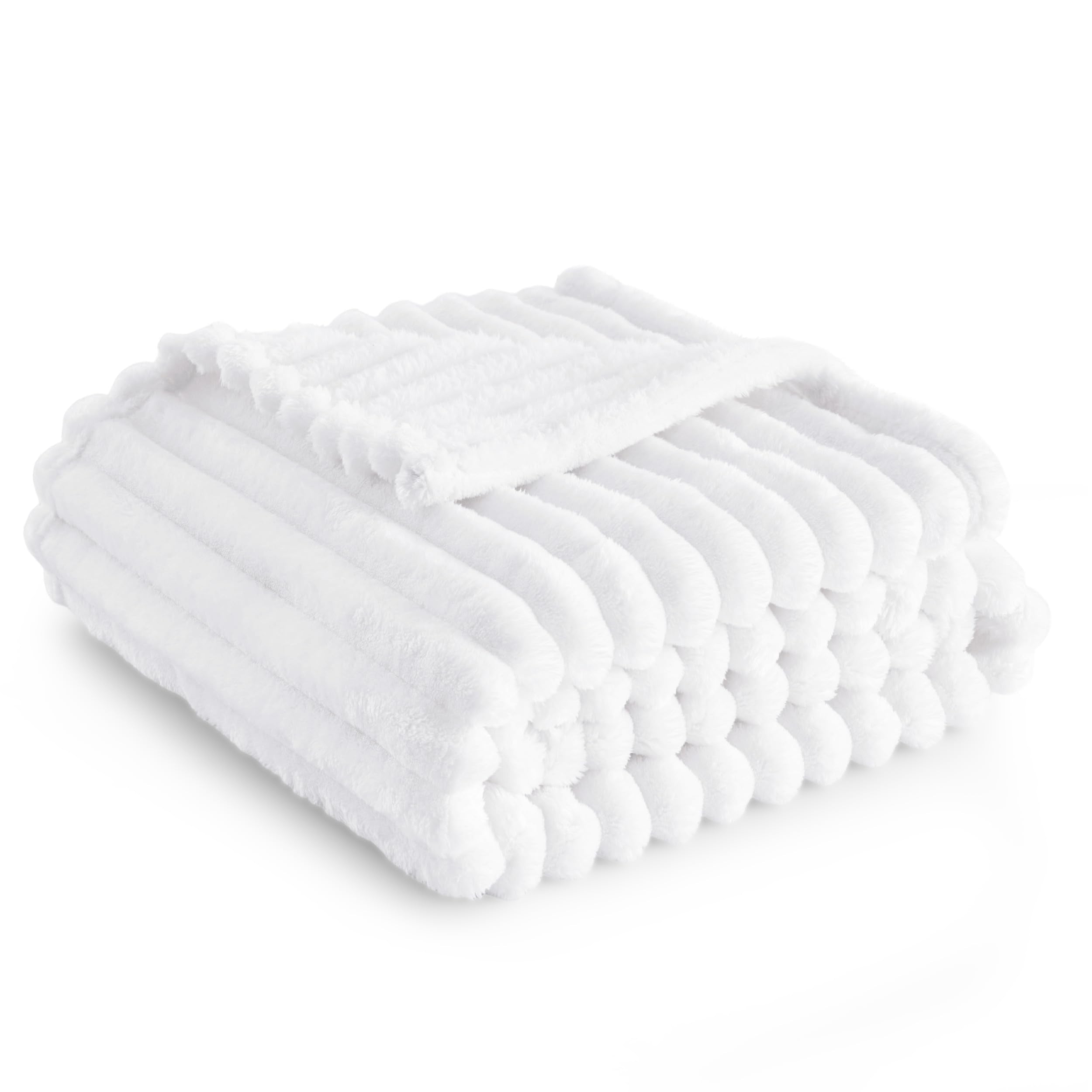 Bedsure White Fleece Blanket For Couch - Super Soft Cozy Blankets For Women, Cute Small Blanket For Girls, 50X70 Inches
