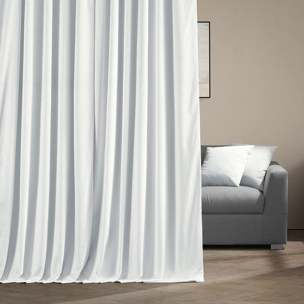 Hpd Half Price Drapes Signature Velvet Thermal Blackout Curtains For Living Room 84 Inch Long (1 Panel) Rod Pocket Insulated Blackout Curtains For Bedroom Window Curtains, 100W X 84L, Primary White