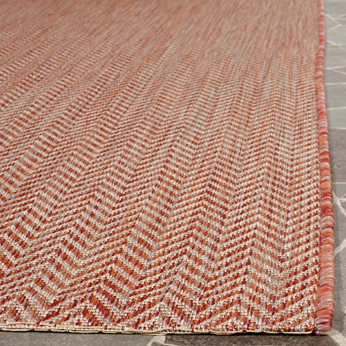 Safavieh Courtyard Collection Area Rug - 8' X 11', Brown & Beige, Non-Shedding & Easy Care, Indoor/Outdoor & Washable-Ideal For