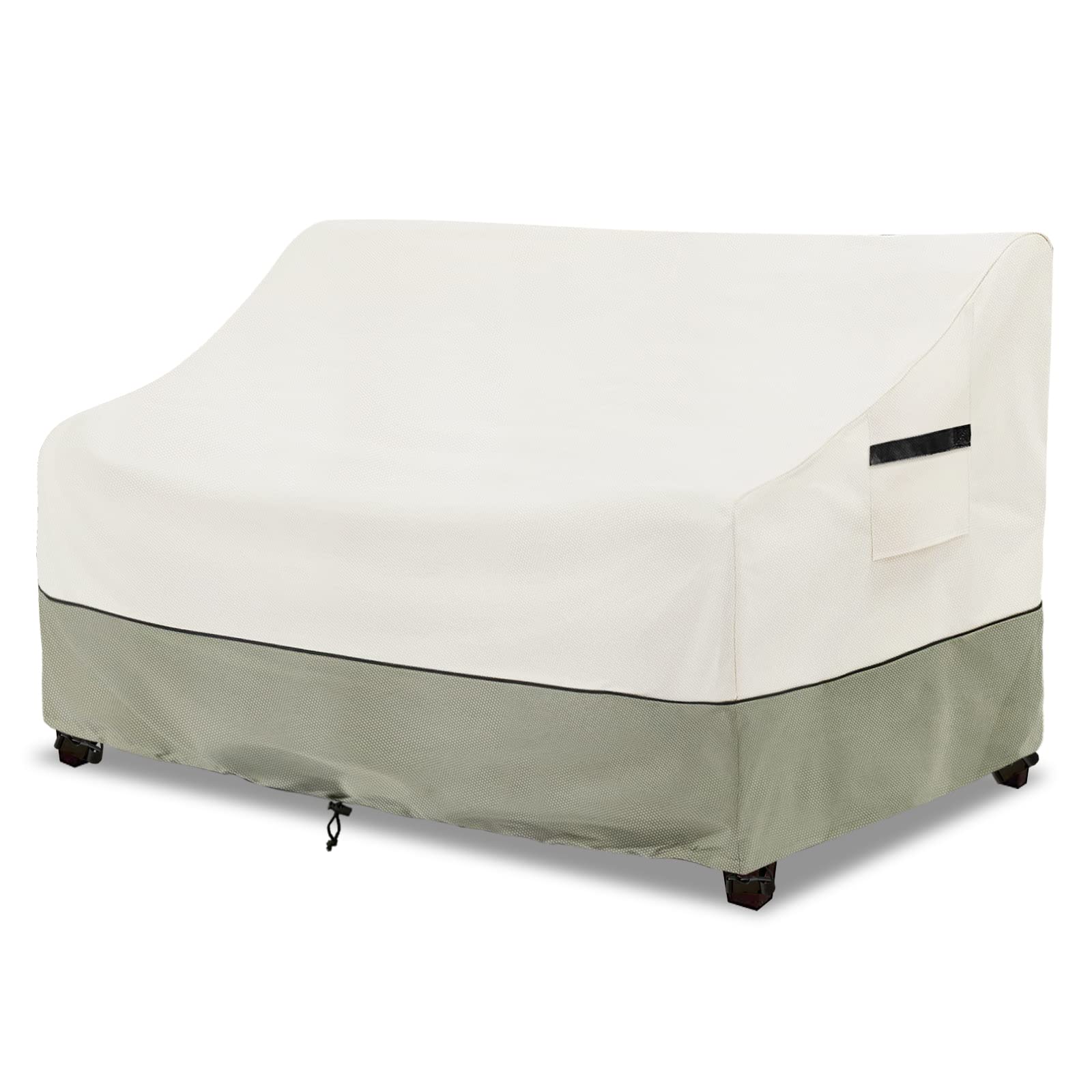 Lsongsky Patio 3-Seater Sofa Cover,Outdoor Couch Cover Fits Up To 85W X 38D X 35H Inches,100% Waterproof Heavy Duty Patio Furniture Covers,Beige & Gray-Green