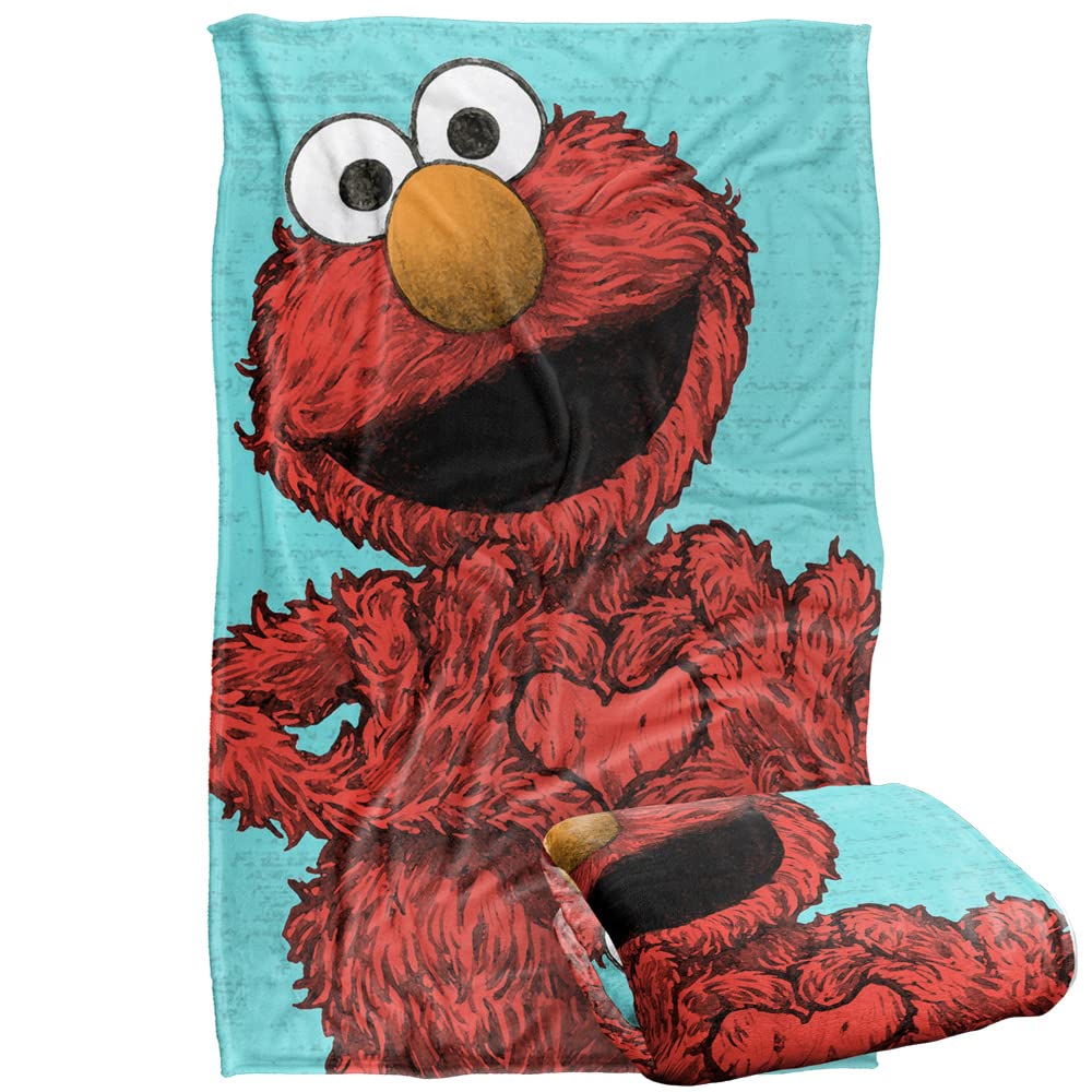 Sesame Street Elmo Painted Officially Licensed Silky Touch Super Soft Throw Blanket 36' X 58'