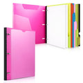 Wot I 1-Pack Telescoping 3 Ring Binder Notebook - Customizable Cover, 5 Dividers & Pocket Folder In One Slim Organizer (60 Sheet