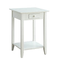 Convenience Concepts American Heritage End Table with Drawer and Shelf, White