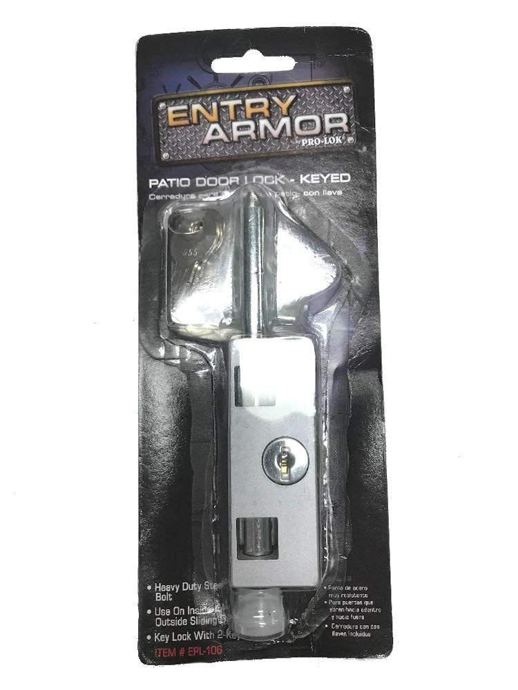 Pro-Lok Epl-106-Al 6' X 1-1/8' Patio Door Lock - Keyed Large Rectangle, Aluminum
