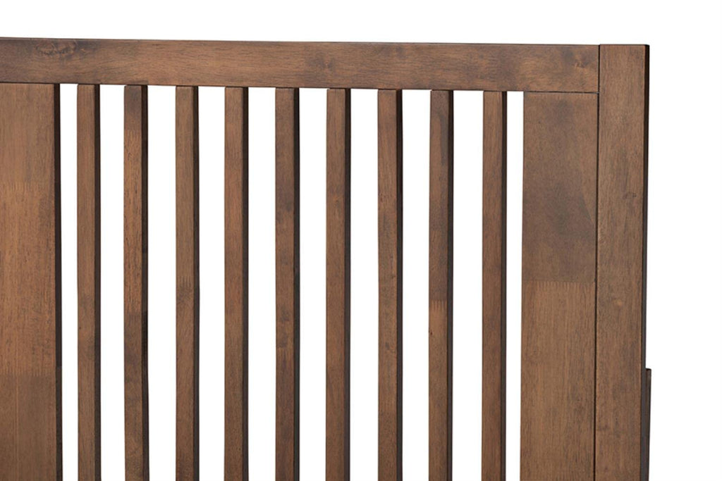 Baxton Studio Kioshi Mid-Century Modern Transitional Ash Walnut Finished Wood Full Size Platform Bed