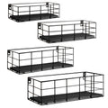 Fixwal 4 Set Floating Shelves Wall Shelves for Storage Hanging Shelves Wall Mounted for Living Room Kitchen and Bedroom Bathroom
