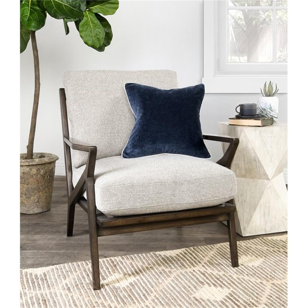 Kosas Home Harriet Velvet Accent Pillow, 18x18, Navy