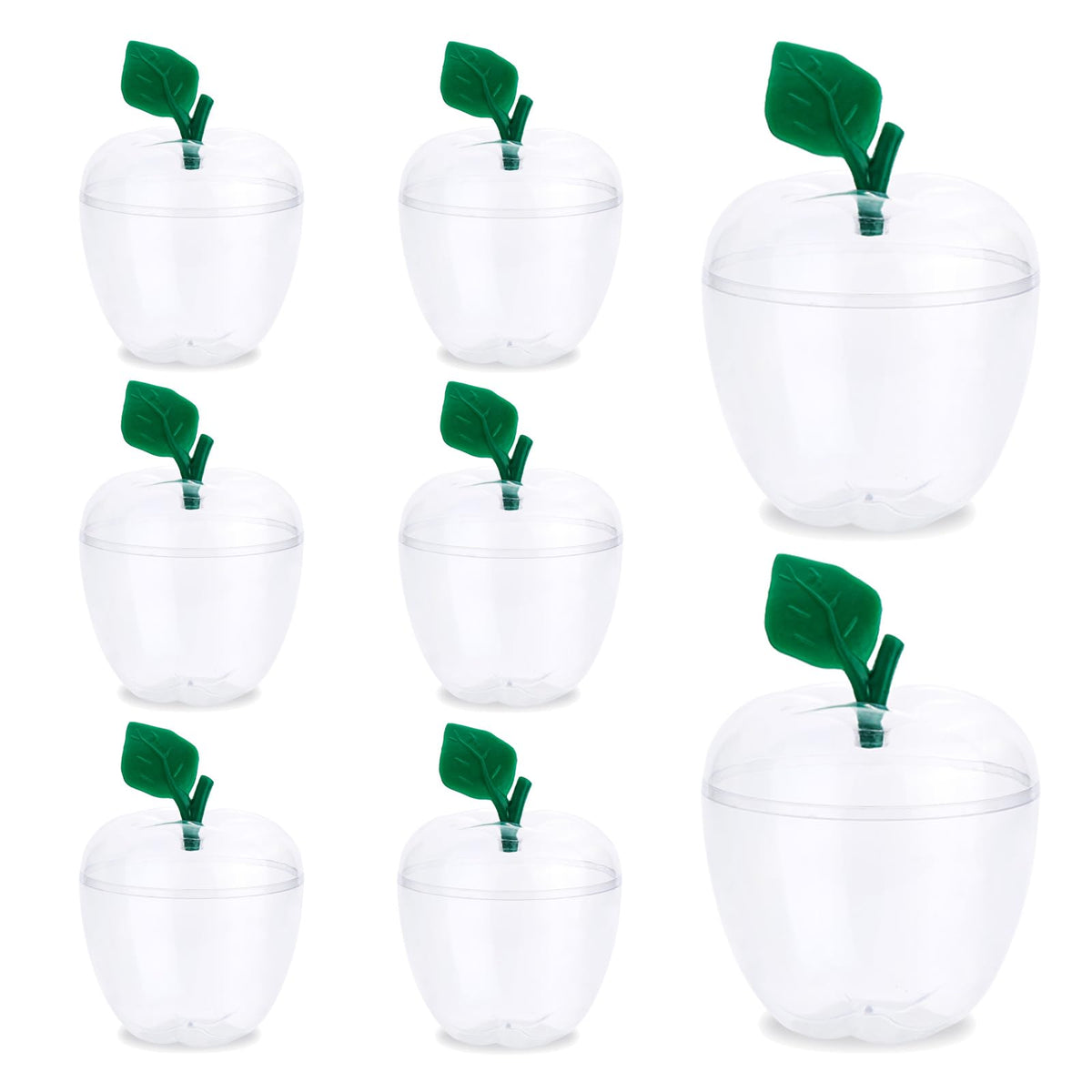 TABGACH Large Clear Apple Container Jar for Teachers,Apple Shaped Candy Jar Back To School Teacher Appreciation Gift,Plastic App