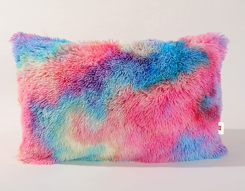 Wondershala Multicolor Faux Fur Cushion Cover Microfibre Cushion Pillow Covers Pack Of 1