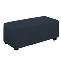 Easy-Going Stretch Ottoman Cover Folding Storage Stool Furniture Protector Soft Rectangle Slipcover With Elastic Bottom(Ottoman X-Large,Dark Blue)