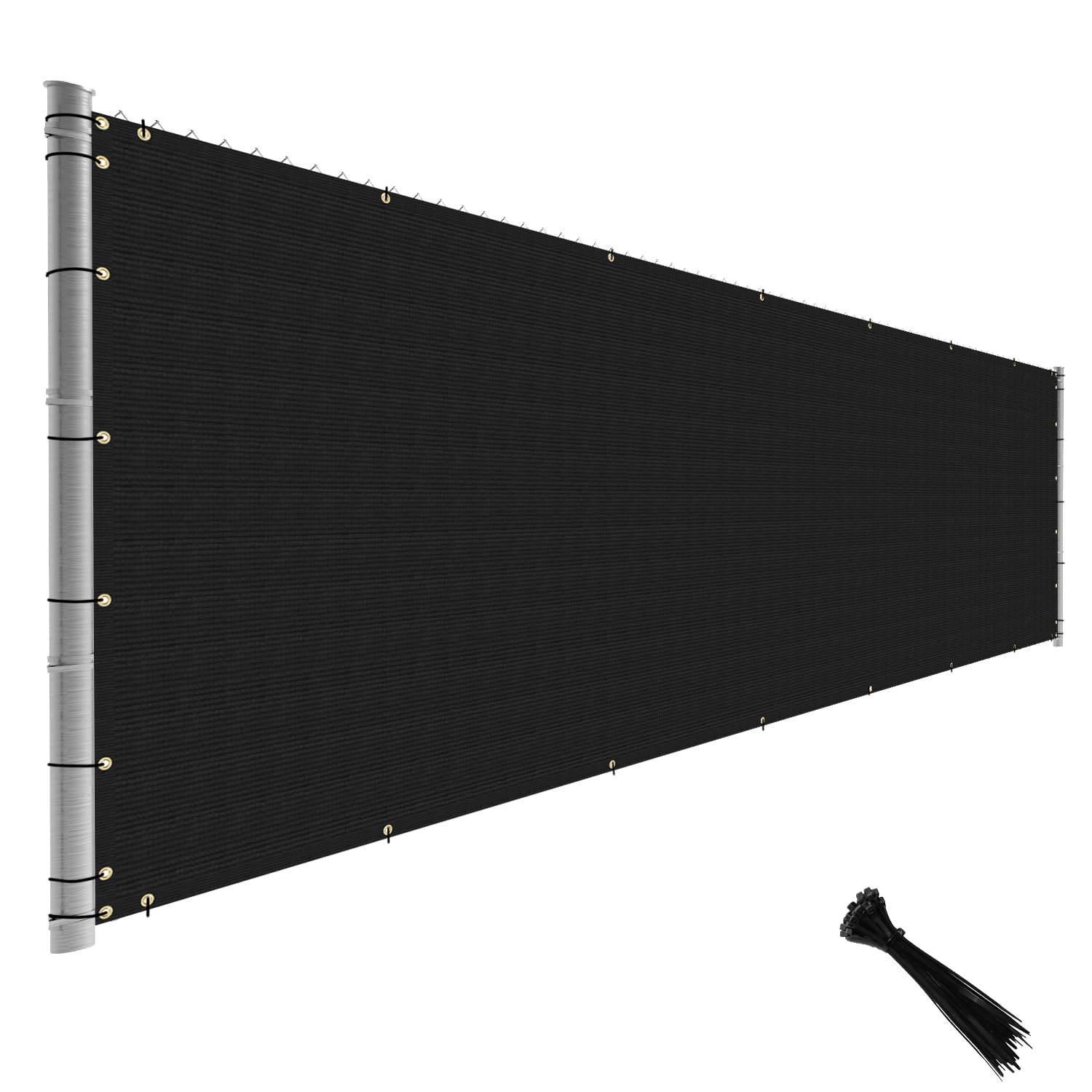 Tang 5Ftx199Ft Black Fence Privacy Screen Temporary Fence Privacy Screen Windscreen Fence Netting Cover Privacy Blockage Excelle