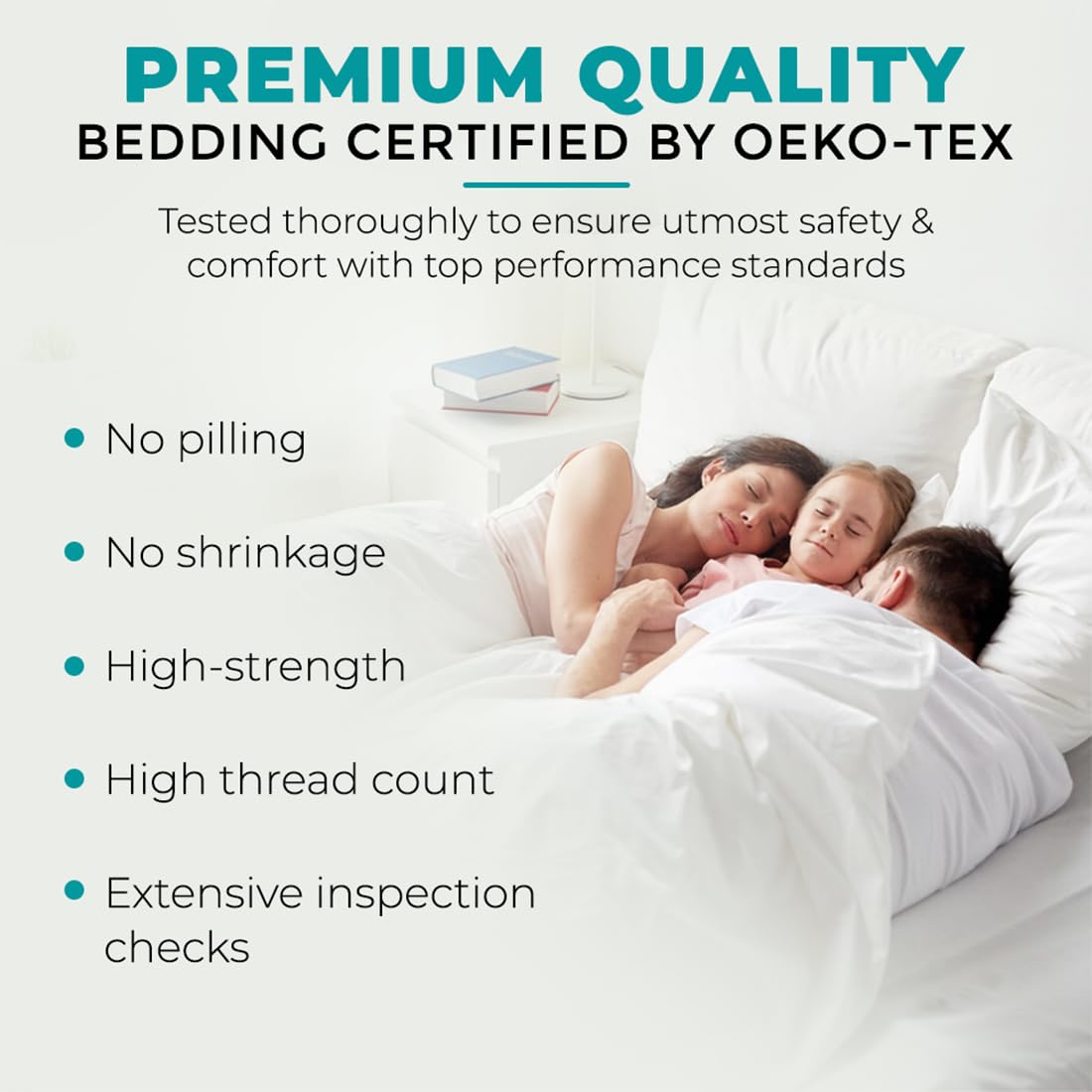 Feather & Stitch 500 Tc King Size Damask Bed Sheet Set, 100% Cotton Soft Breathable Bedsheets, 4 Piece 18' Deep Pockets Sateen Weave Striped Bedding Mattress Resort Hotel Luxury- (Solid White, King)