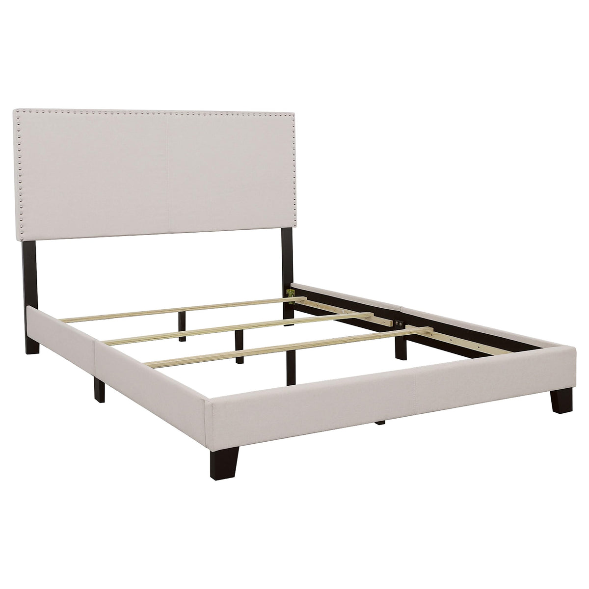 Coaster Home Furnishings Boyd Transitional Fabric Upholstered Queen Size Panel Bed Frame 50-inch Headboard Ivory 350051Q