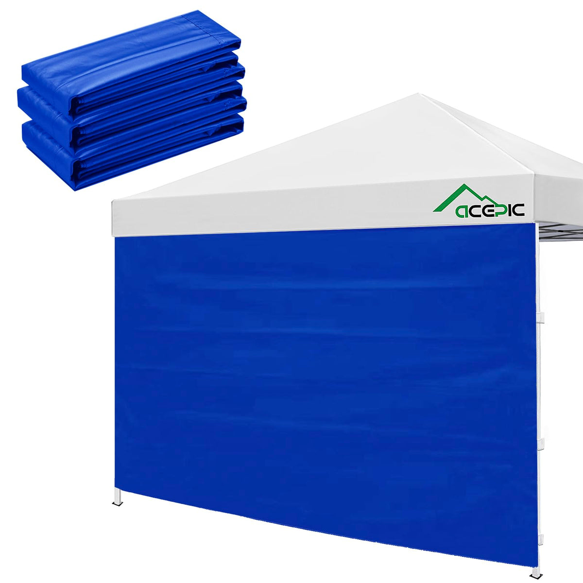 Acepic Instant Canopy Tent Sidewalls For 10X10 Pop Up Canopy 210D Waterproof, 3 Piece Sidewalls, Blue(3Pcs Sidewall Only, Canopy