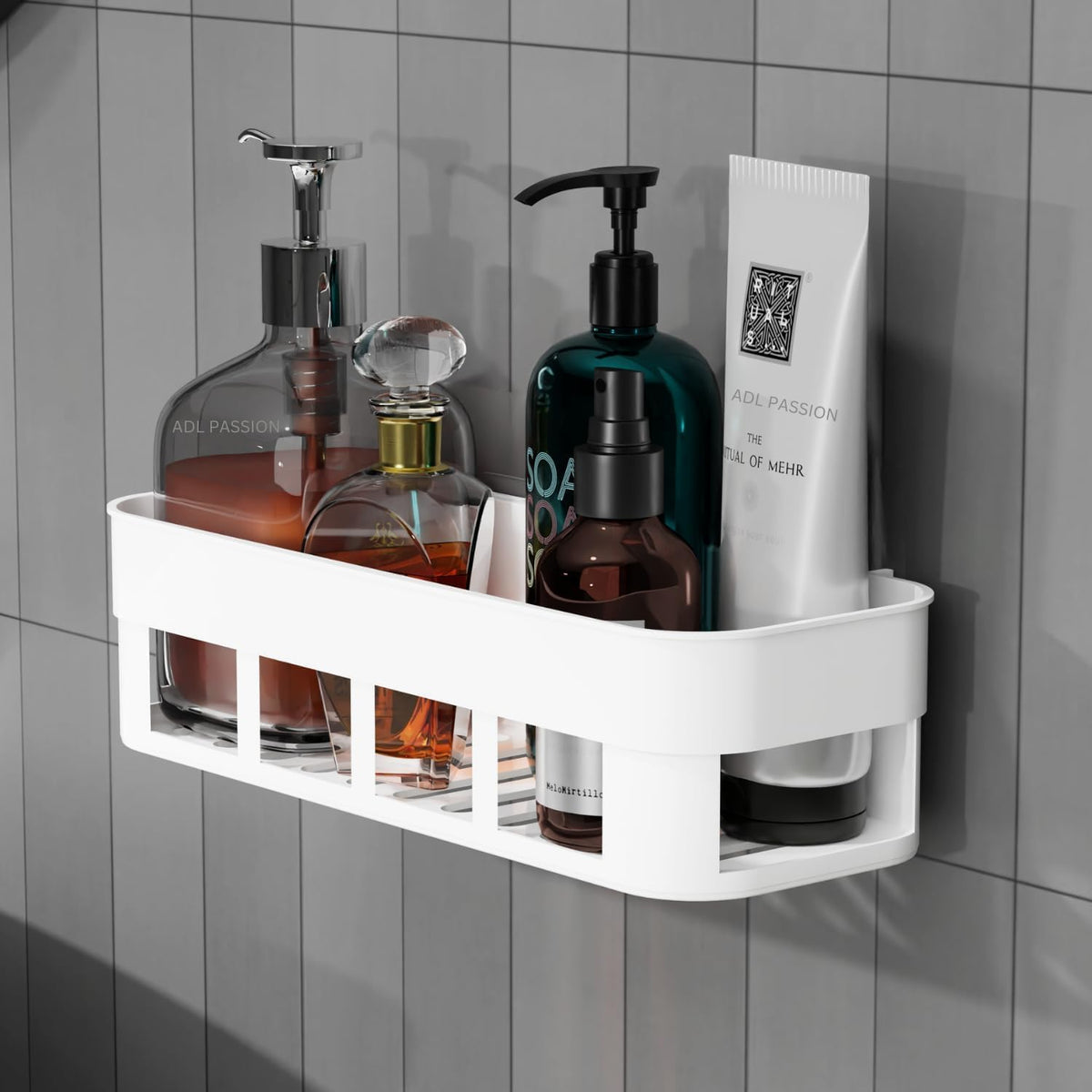 Estervig Pack of 1 Wall Mount Bathroom Organiser Rack without Drilling  Multipurpose Bathroom Storage Shelf, Self Adhesive Bath