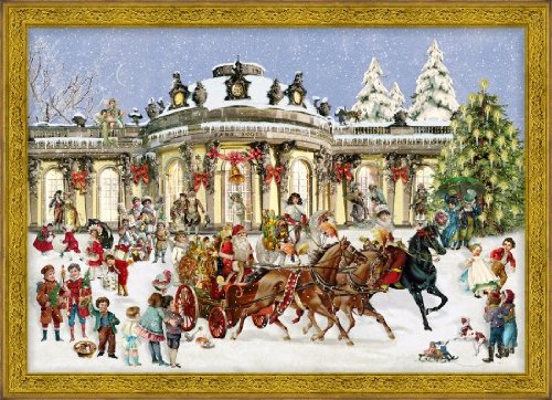 Victorian Santa Sleigh German Advent Calendar