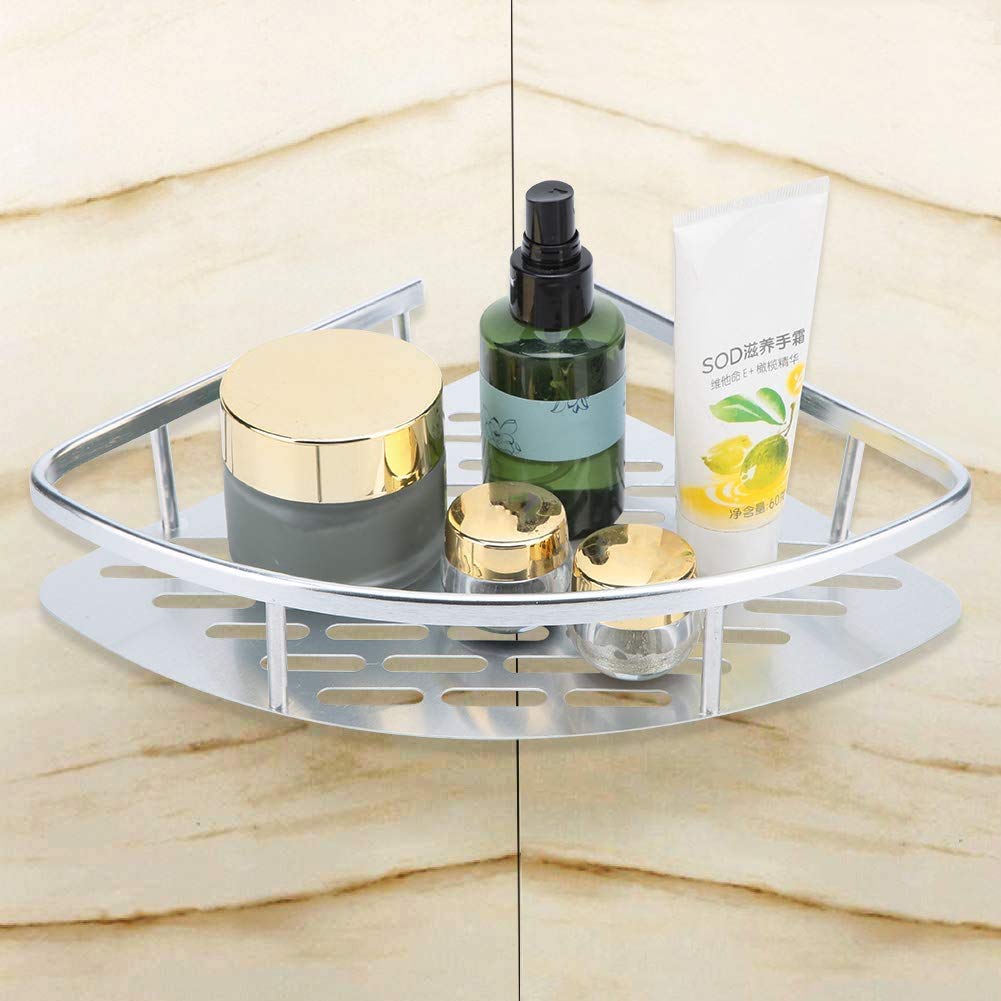 Delavala Corner Rack Bin Shower Basket Storage Organizer Shower Shelf, Bathroom Kitchen Water and Oil Resistant Plastic Wall Bas