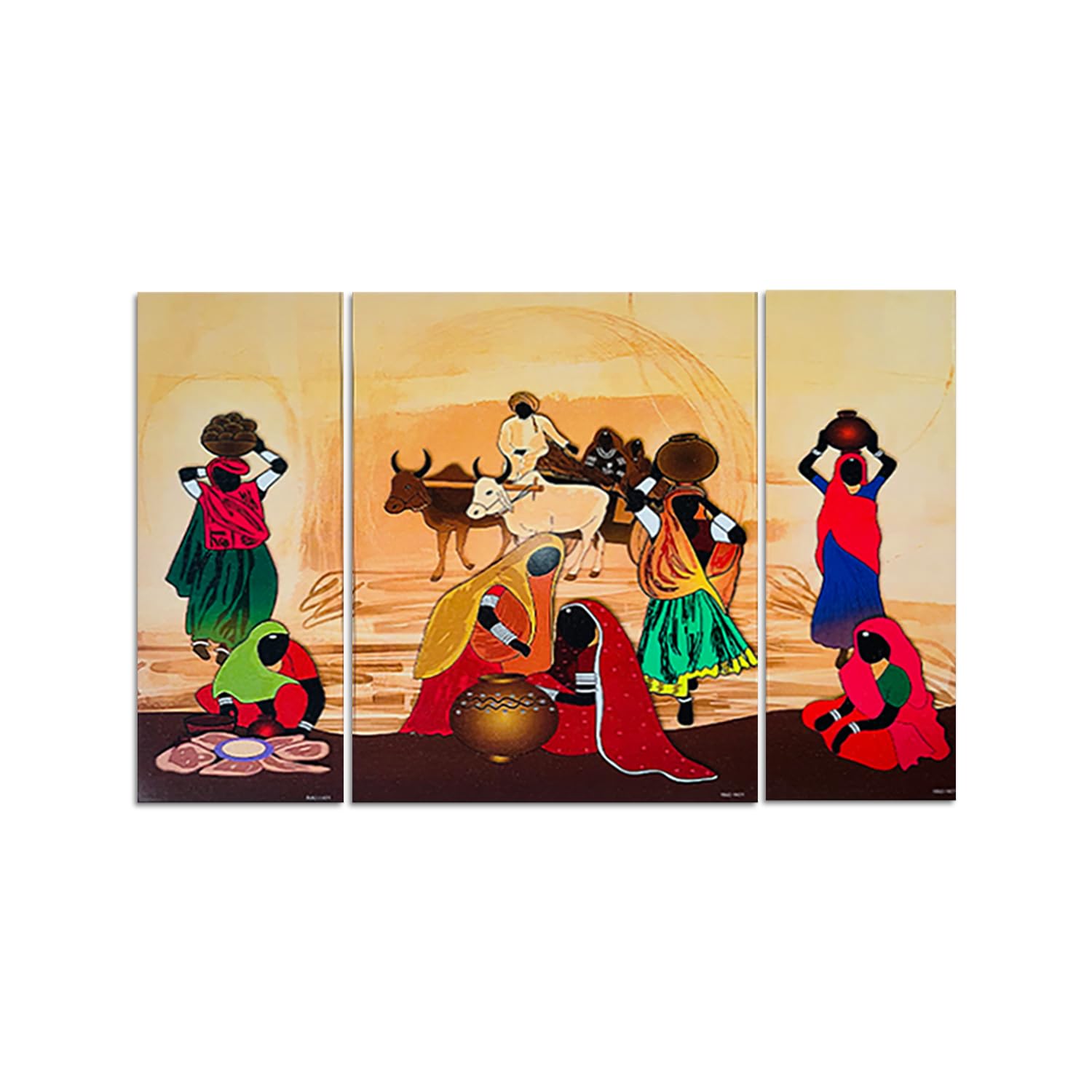 AlertEra Industries Wall Paintings | Wood Wall Art for Bedroom | Rajasthani Paintings Wall Sculpture | Painting for office | Pai