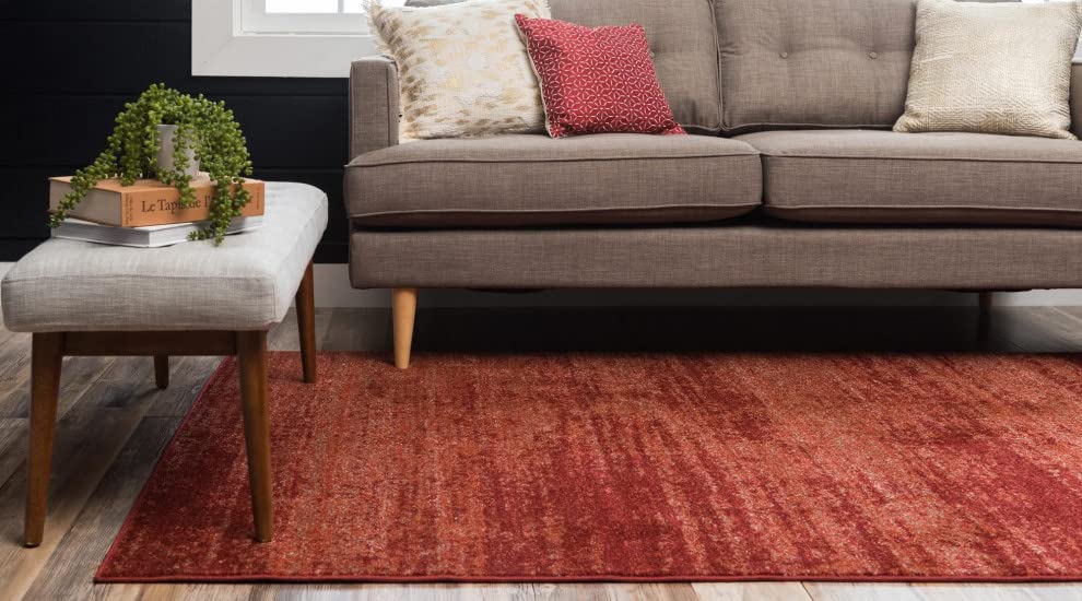 Unique Loom Del Mar Collection Area Rug - Lucille (10'X 13' Rectangle, Terracotta/ Red)