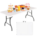 Bblife 6Ft Folding Tables Heavy Duty Folding Table, Multi-Functional Fold Up Table For Outdoor Camping Picnic Parties, Indoor Ev