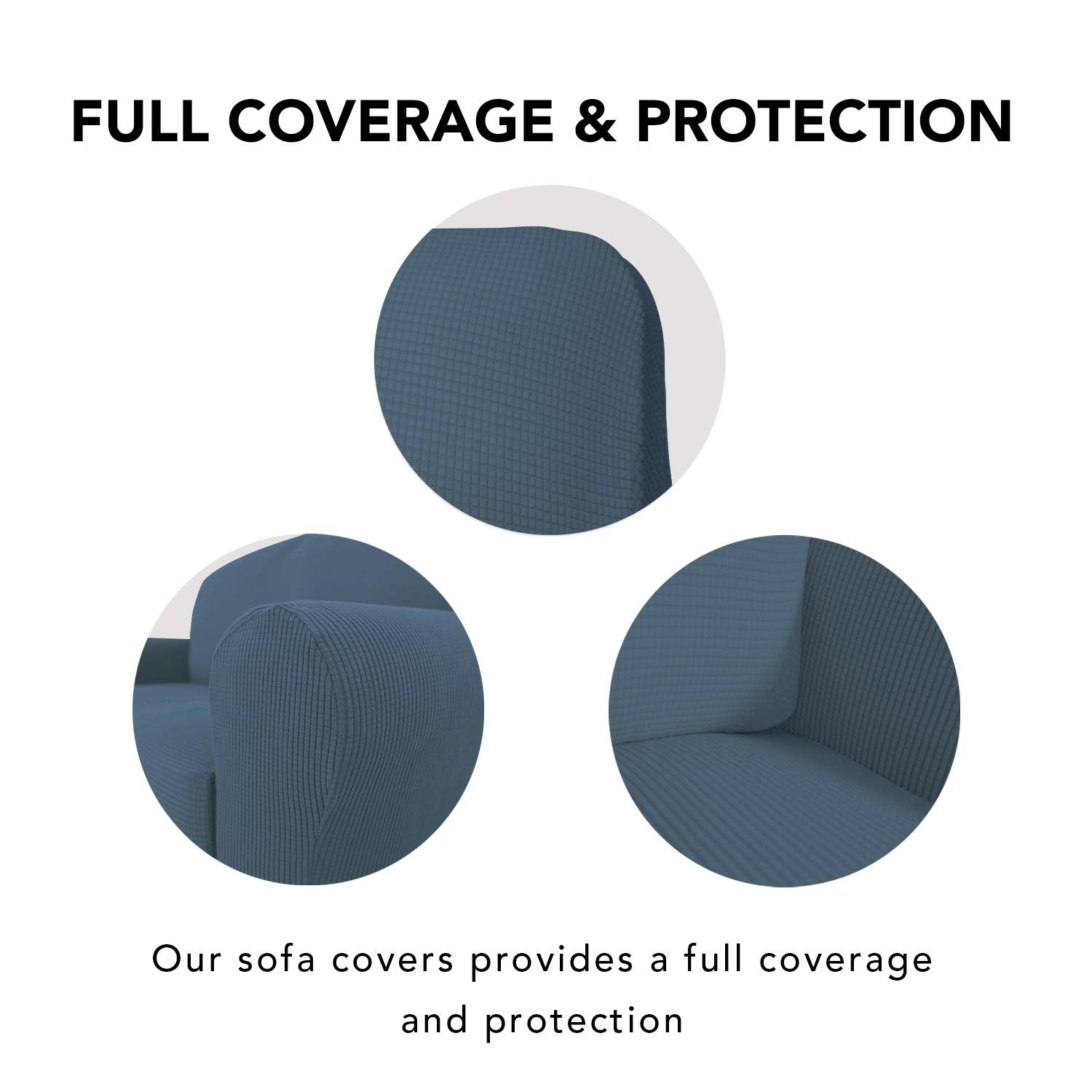 Purefit Stretch Oversized Sofa Slipcover – Spandex Jacquard Non Slip Soft Couch Sofa Cover, Washable Furniture Protector With Non Skid Foam And Elastic Bottom For Kids (Oversized Sofa, Bluestone)