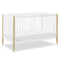 Delta Children Casey 4-in-1 Convertible Crib - Greenguard Gold Certified, Bianca White/Natural