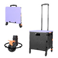 Quick Utility Cart Folding Portable Rolling Crate Handcart with Durable Heavy Duty Plastic Telescoping Handle Collapsible 4 Rota