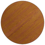 Flash Furniture Wren 42'' Round Oak Thermal Laminate Activity Table - Height Adjustable Short Legs