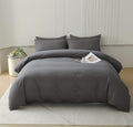 Houseri Grey Comforter Queen Size Solid Dark Gray Bedding Comforters Sets Men Women Modern Dark Grey Queen Comforter Set For Tee