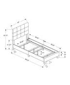Monarch Specialties I 5916T Bed, Twin Size, Upholstered, Bedroom, Frame Only, Youth, Teen, Juvenile, Pink Velvet