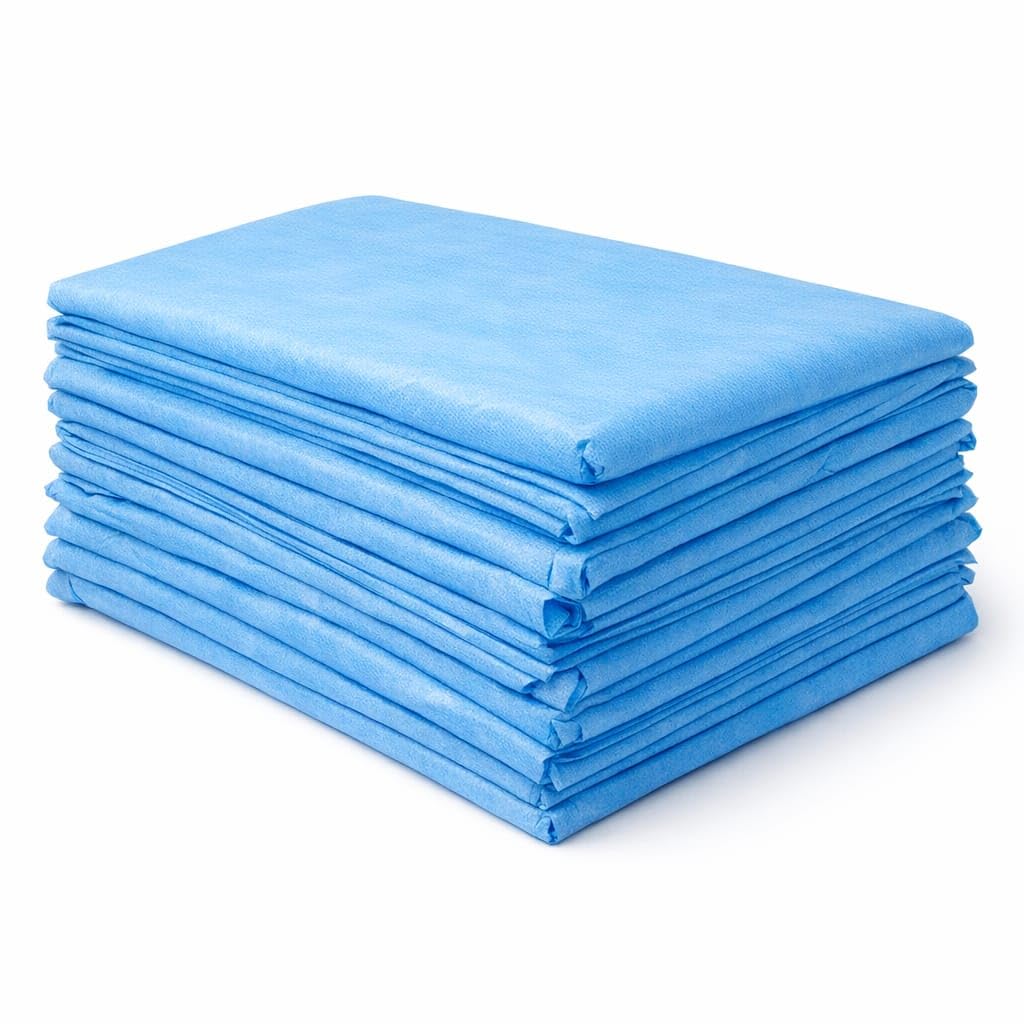 RXSHOPY Blue Double King Size Disposable Bed Sheets for Patients, Disposable Bed Cover Hospital I Single use Non Woven Bedsheets
