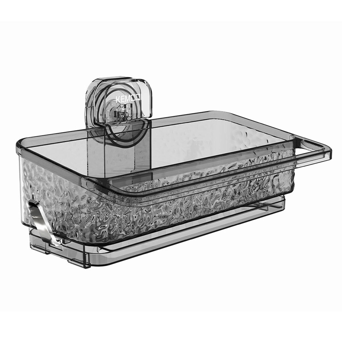 ECOMISTIQ Suction Shower Shelf Space Saving Shower Caddy for Toilet Kitchen Countertop Black|Soap Dishes|Holders & Dispensers|Ba