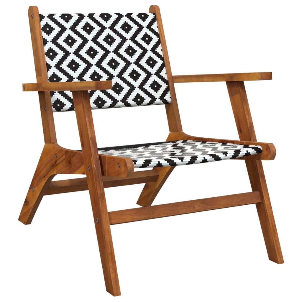 vidaXL Outdoor 3 Piece Bistro Set- Comfortable, Durable Solid Acacia Wood and Poly Rattan Material, Stylish Lattice Design Chairs and Square Table, Garden/Patio Furniture Set, Brown