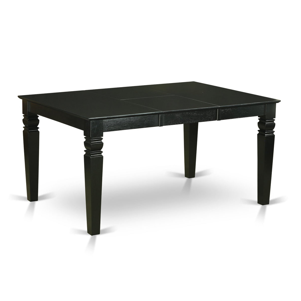 East West Furniture Wedr7-Blk-24 7 Piece Dining Set Consist Of A Rectangle Dining Room Table With Butterfly Leaf And 6 Black Color Linen Fabric Upholstered Chairs, 42X60 Inch, Black