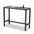 Sumshadow Outdoor Bar Table, Patio Console Pub Height Table With Powder Coated Steel Frame, Weather Resistant Waterproof Top For