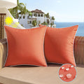 All Smiles Outdoor Waterproof Throw Pillow Covers 20X20 Set Of 2 Burnt Orange Decorative Patio Tent Bed Sofa Living Room Furnitu