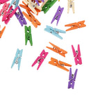 Decora 2.5Cm Multicolor Wood Mini Clothespin 72 Pieces In One Package