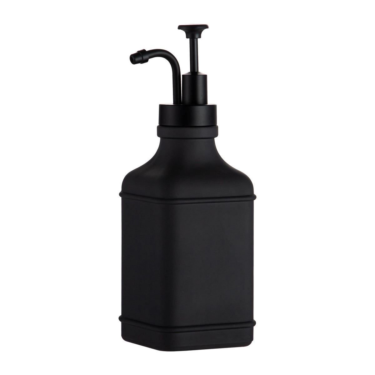 Enra Glass Soap Dispenser,17oz Black Bathroom Soap Dispenser,Modern Hand Liquid Soap Dispensers with Stainless Steel Pump for Bathroom,Kitchen(Black)