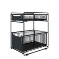 Ubervia 2 Tier Sliding Bathroom Cabinet Organizer Under Sink Organiser Rack For Home 37.5Cmx28Cmx43.5Cm