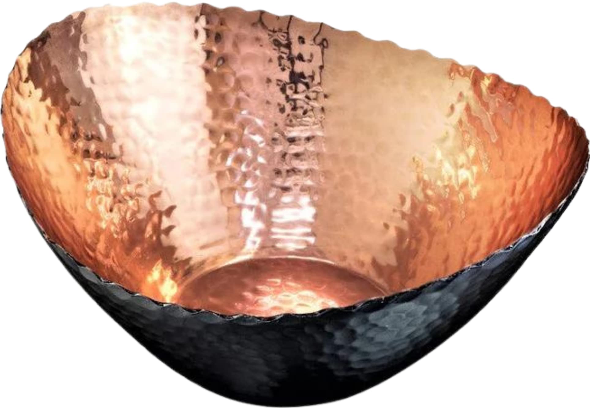 Monarch Abode 31604 Hand Hammered Metal Decorative Bowl, Modern Centerpiece Fruit Bowl for Kitchen Counter, 7.5 inch, Black and 