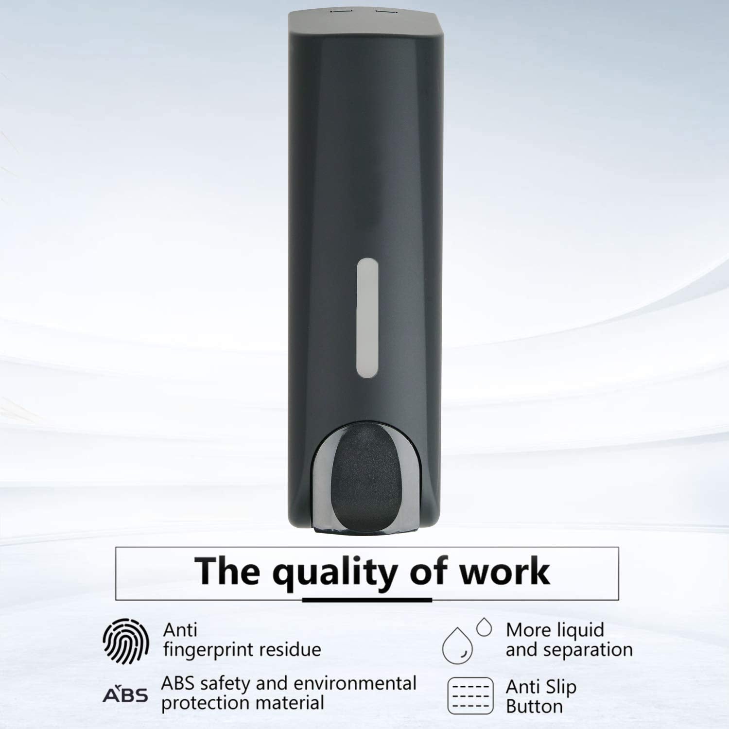 Aumio Soap Dispenser Shower Gel Shampoo Conditioner Refillable Bottles Abs Wall Mount 350Ml Black One Pack
