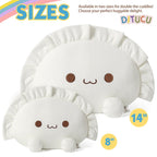 Ditucu Cute Dumpling Plush Pillow - 8 Inch Soft White Stuffed Animal Toy for Kids, Funny Food Design