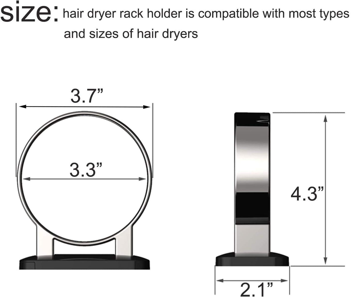 Hair Dryer Holder, Bathroom Hair Dryer Holder, Hair Care Tools Holder Wall Mount, Styling Tool Organizer For Hair Dryer - Extra